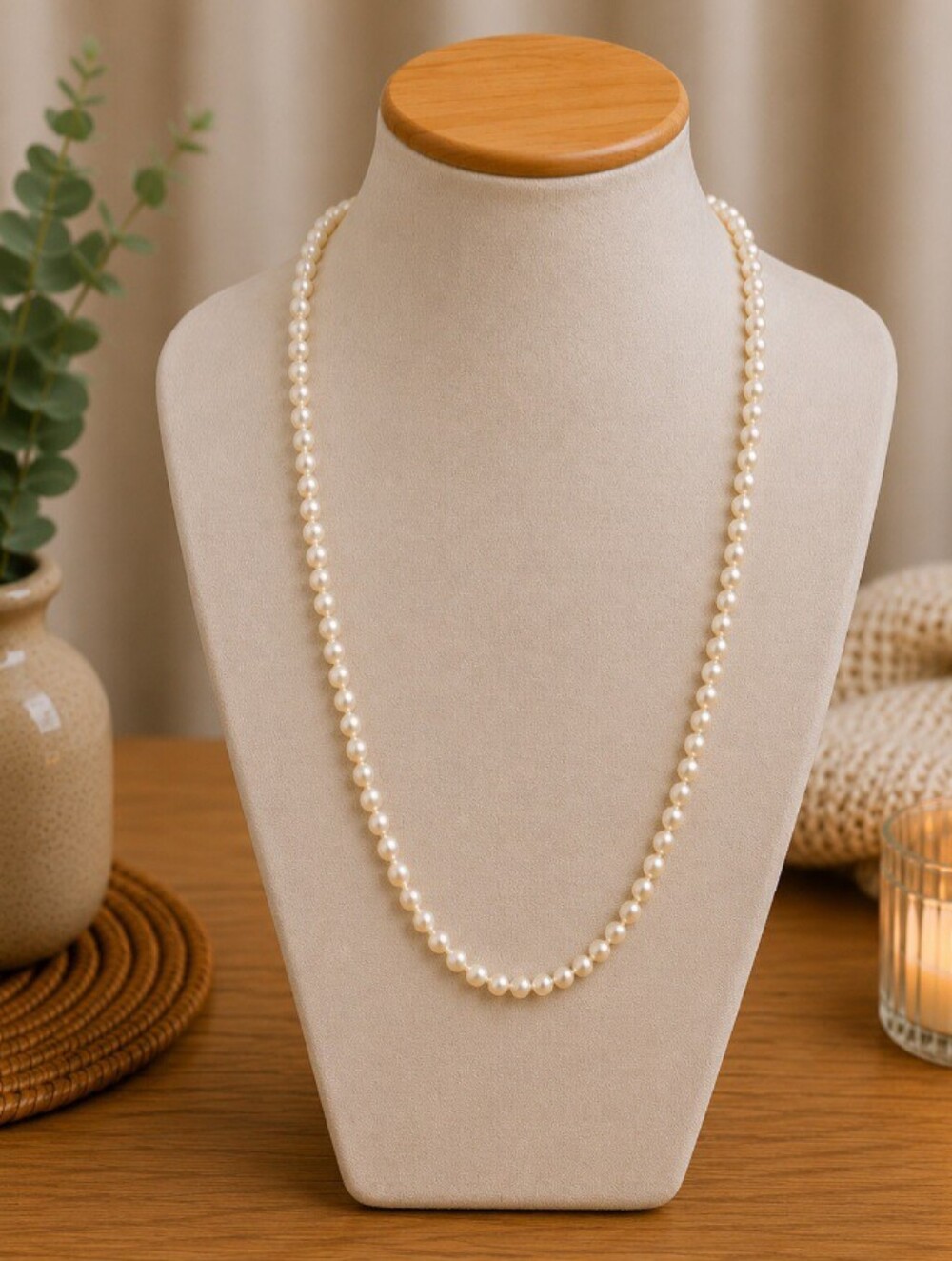 Classic Ivory Pearl Strand Necklace - Elegant Everyday Jewelry